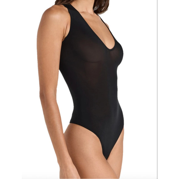 Wolford Bodysuit Size S in Black Buenos Aires String Body Sheer Sleeveless NEW